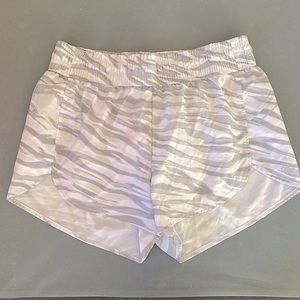 All In Motion (Target) High-Waisted Athletic Shorts Zebra-Print Grey & White